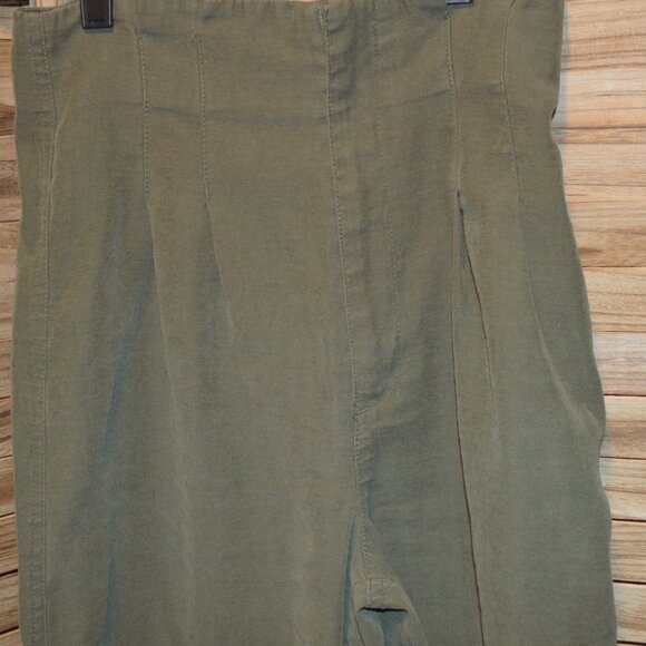 Miss Selfridge 4 Olive High Waist Cropped Pants Wide Leg - Picture 2 of 7
